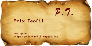 Prix Teofil névjegykártya
